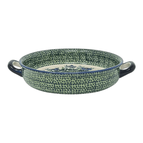 Casserole, Round, Handles, 9.25" in "Bouncing Blue Blossoms" by Manufaktura | Z140U-IM03