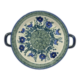 Casserole, Round, Handles, 9.25" in "Bouncing Blue Blossoms" by Manufaktura | Z140U-IM03
