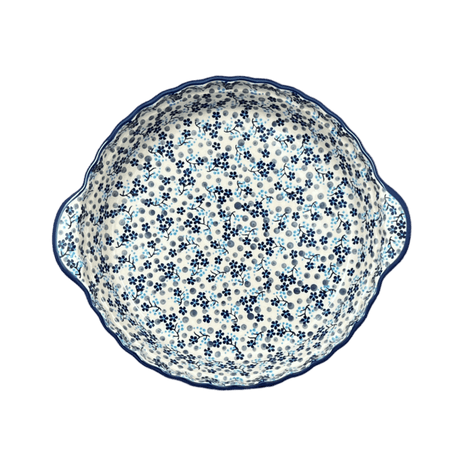 Plate, Round, Pie Plate, Handles, 9.75" in "Scattered Blues" by Manufaktura | Z148S-AS45