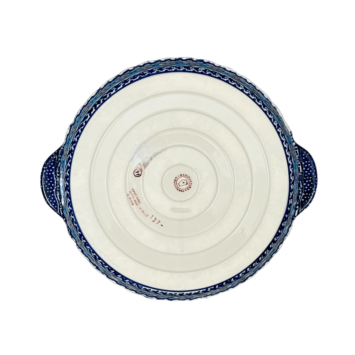 Baker, Round, Pie Plate, Handles, 9.75" in "Blue Diamond" by Manufaktura | Z148U-DHR