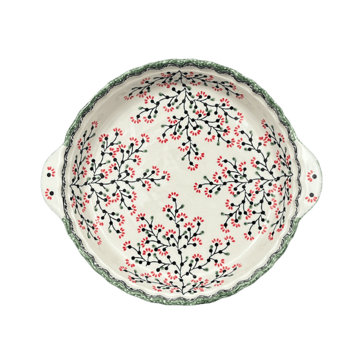 Baker, Round, Pie Plate, Handles, 9.75" in "Cherry Blossoms" by Manufaktura | Z148S-DPGJ