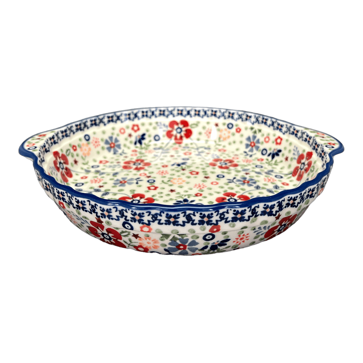 Baker, Round, Pie Baker, Handles, 9.75" in "Full Bloom" by Manufaktura | Z148S-EO34