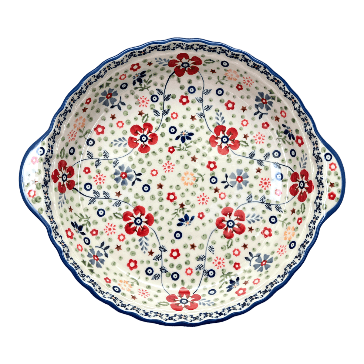 Baker, Round, Pie Baker, Handles, 9.75" in "Full Bloom" by Manufaktura | Z148S-EO34