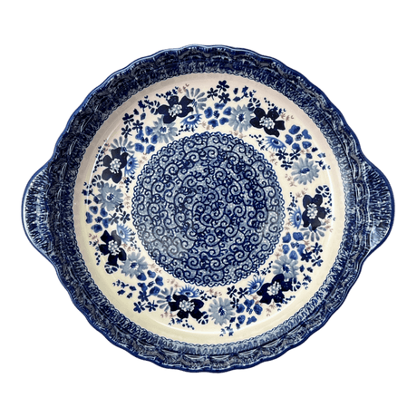 Plate, Round, Pie Plate, Handles, 9.75" in "Blue Life" by Manufaktura | Z148S-EO39