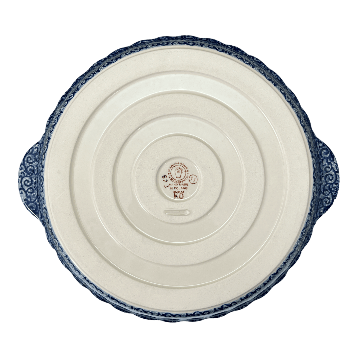 Baker, Round, Pie Plate, Handles, 9.75" in "Blue Life" by Manufaktura | Z148S-EO39