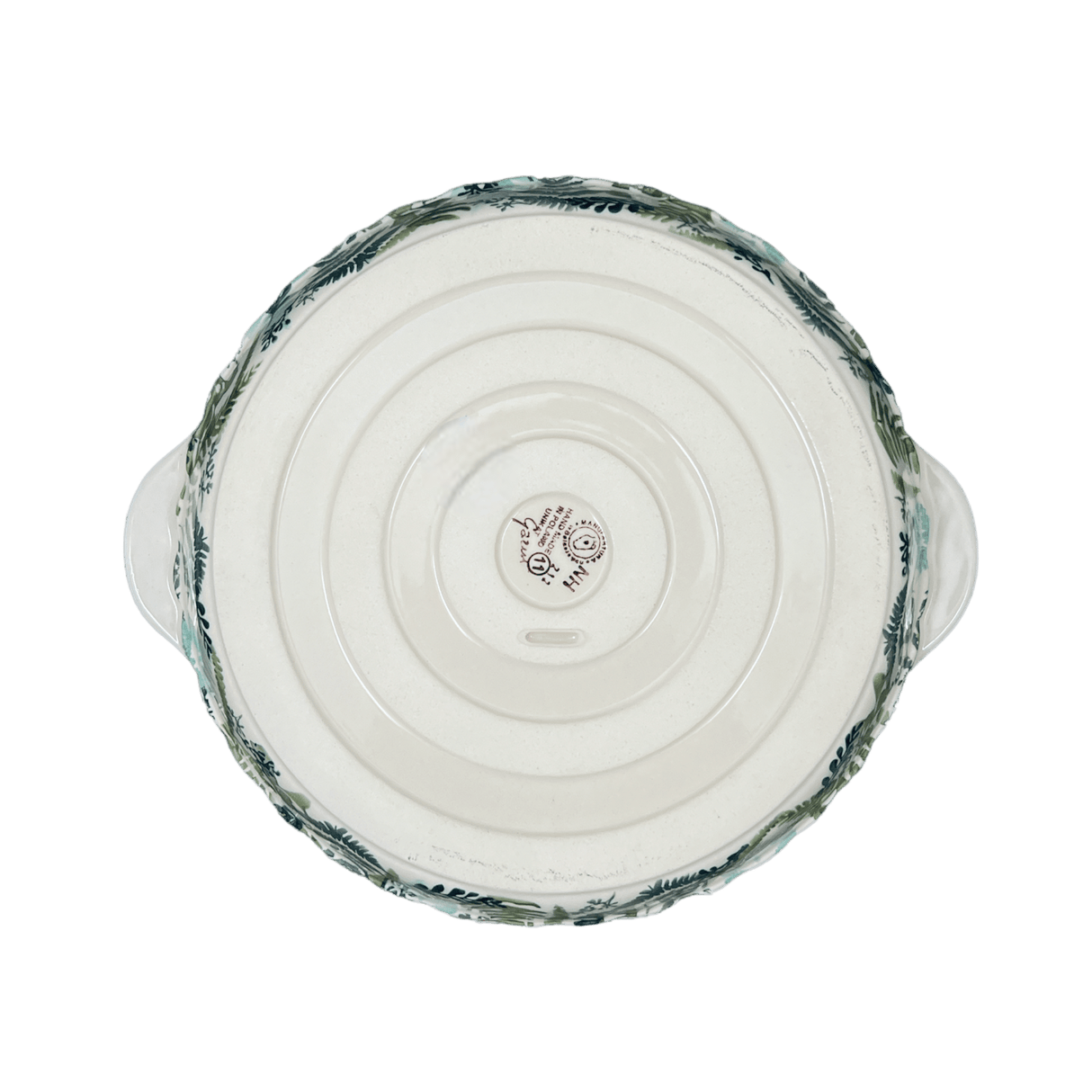 Baker, Round, Pie Plate, Handles, 9.75" in "Scattered Ferns" by Manufaktura | Z148S-GZ39