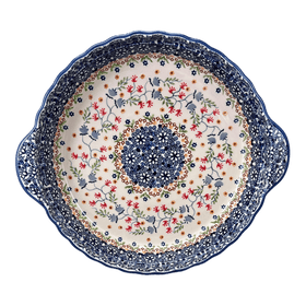 Polish Pottery Pie Plate with Handles (Wildflower Delight) | Z148S-P273 Additional Image at PolishPotteryOutlet.com