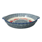 Plate, Round, Pie Plate, Handles, 9.75" in "Poppy Paradise" by Manufaktura | Z148S-PD01