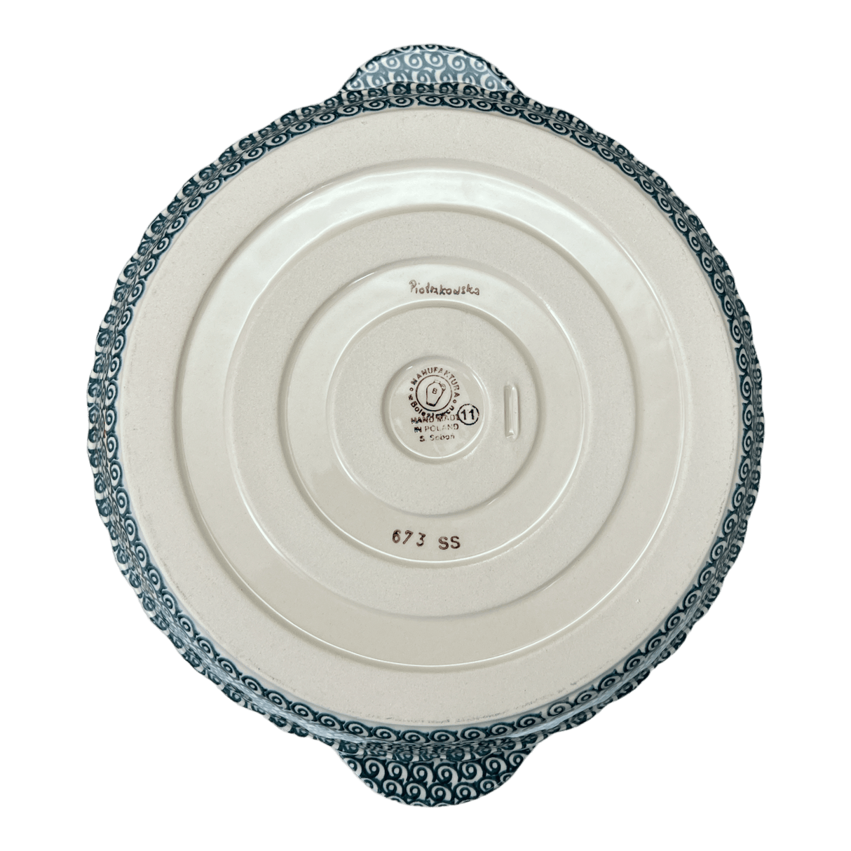 Plate, Round, Pie Plate, Handles, 9.75" in "Poppy Paradise" by Manufaktura | Z148S-PD01