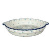 Polish Pottery Pie Plate with Handles (Daisy Bouquet) | Z148S-TAB3 at PolishPotteryOutlet.com