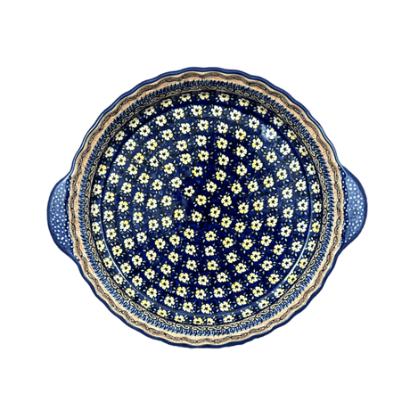 Plate, Round, Pie Plate, Handles, 9.75" in "Floral Formation" by Manufaktura | Z148S-WKK