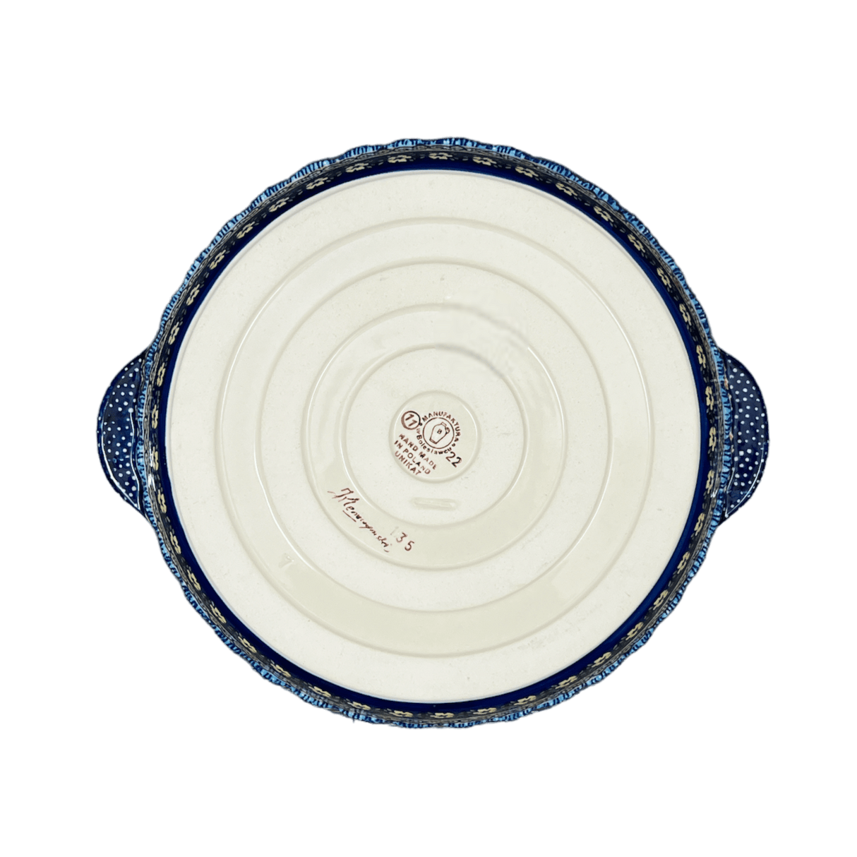 Baker, Round, Pie Plate, Handles, 9.75" in "Floral Formation" by Manufaktura | Z148S-WKK