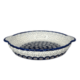 Baker, Round, Pie Plate, Handles, 9.75" in "Peacock Dot" by Manufaktura | Z148U-54K