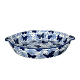 Baker, Round, Pie Plate, Handles, 9.75" in "Blue Butterfly" by Manufaktura | Z148U-AS58