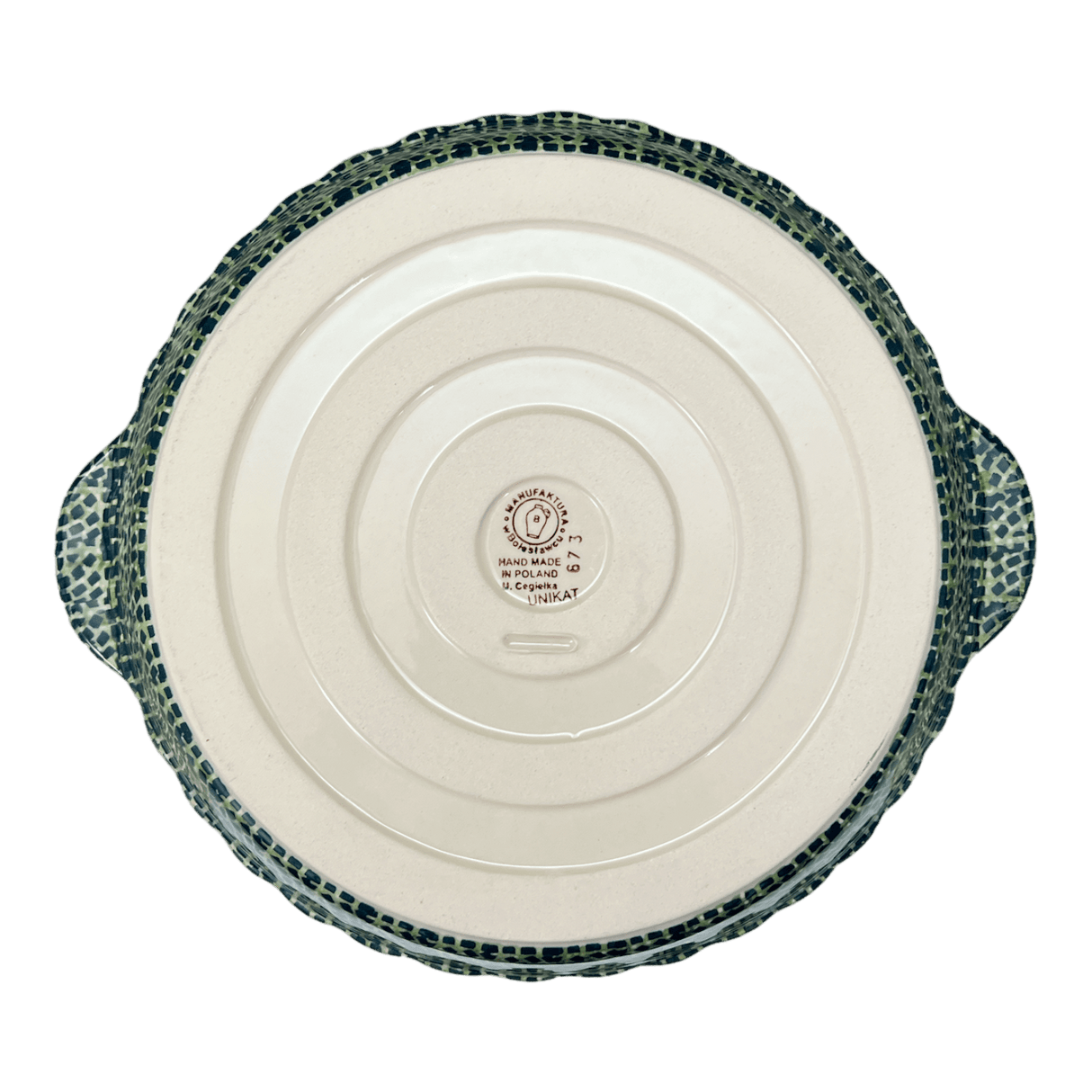 Baker, Round, Pie Plate, Handles, 9.75" in "Bouncing Blue Blossoms" by Manufaktura | Z148U-IM03