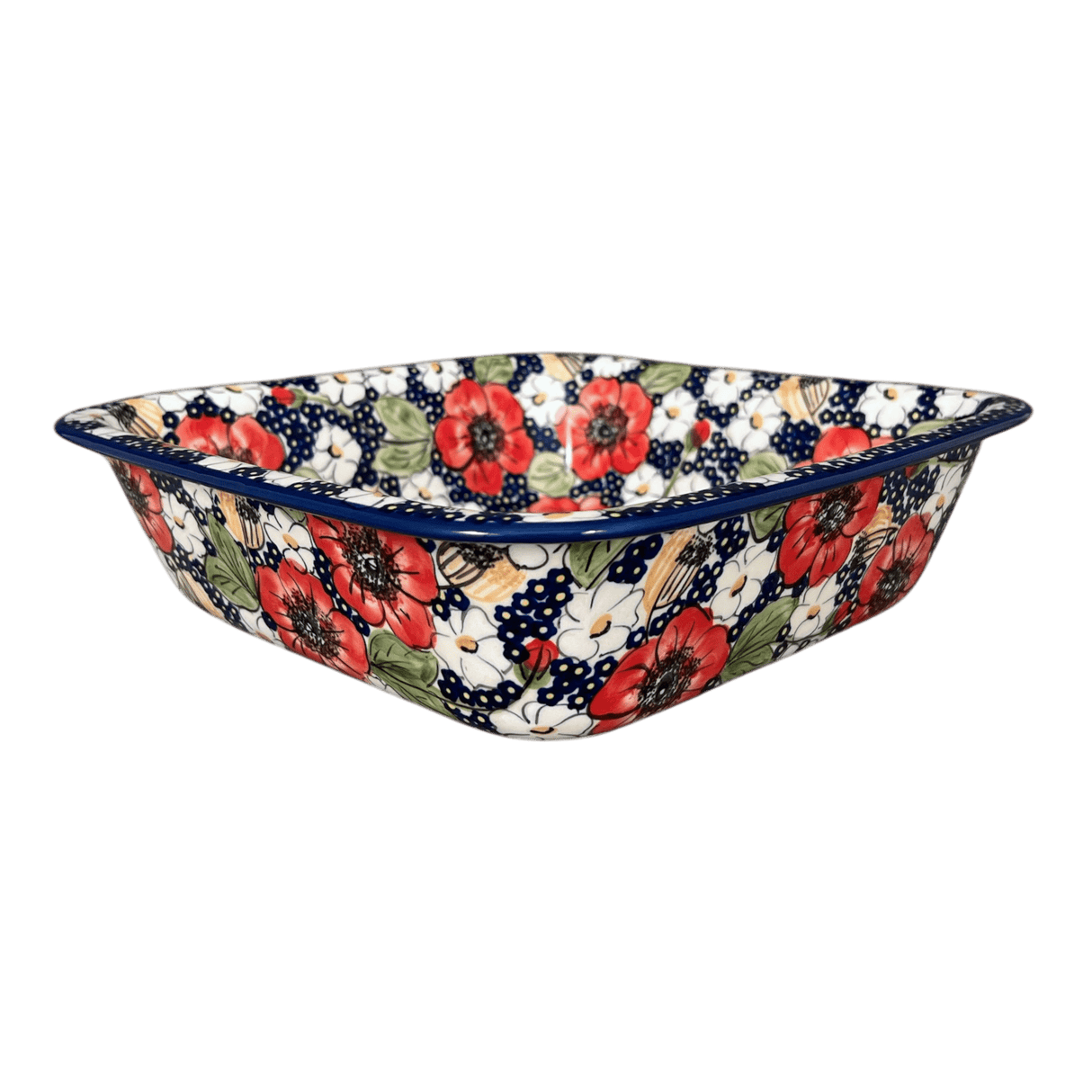 Baker, Square, 11.5" Deep in "Poppies & Posies" by Manufaktura | Z149S-IM02