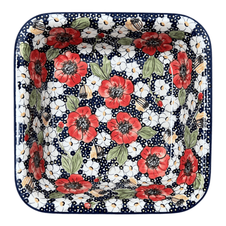 Baker, Square, 11.5" Deep in "Poppies & Posies" by Manufaktura | Z149S-IM02