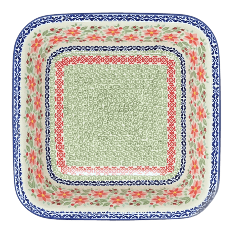 Baker, Square, 11.5" Deep in "Pink Poinsettia" by Manufaktura | Z149S-PS14