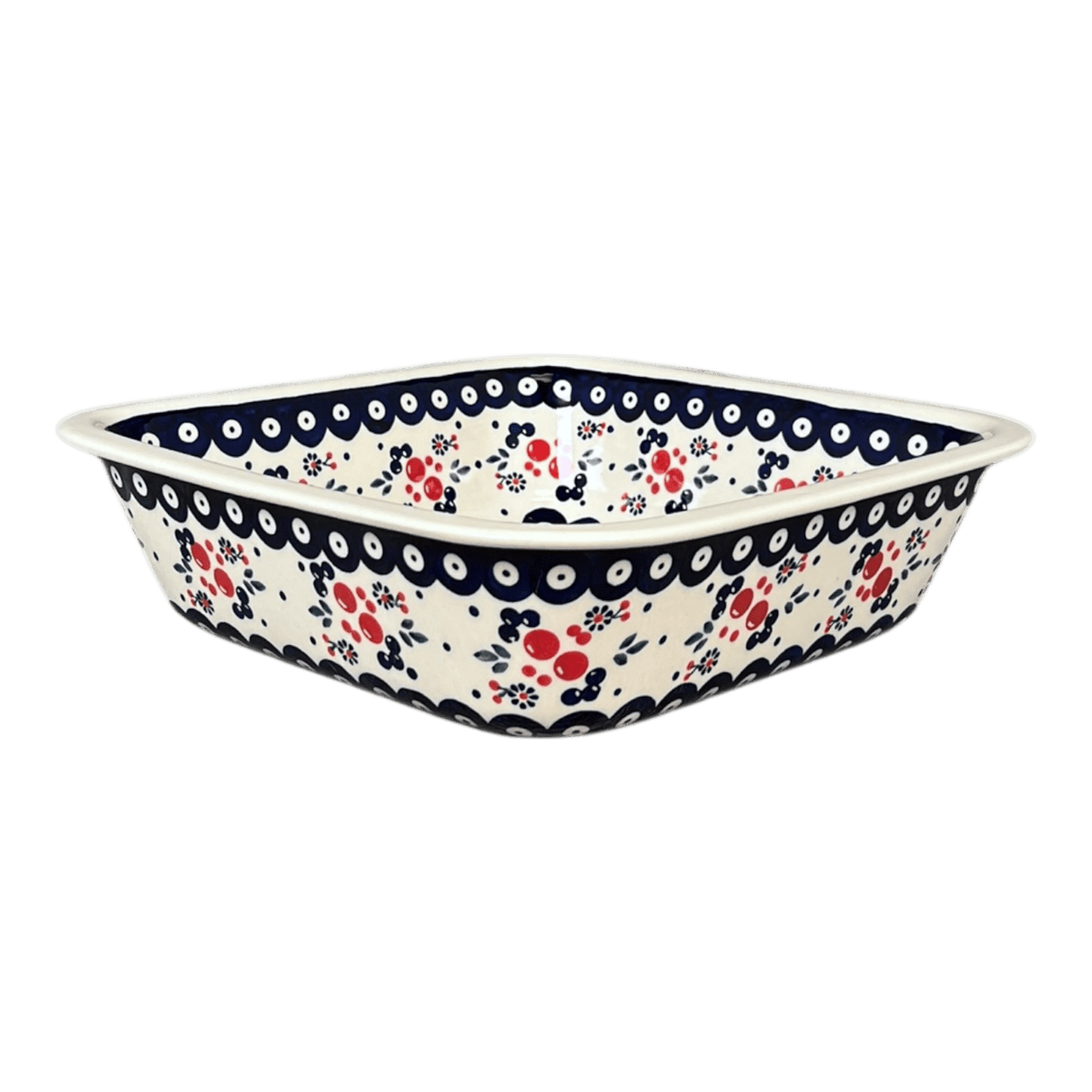 Baker, Square, 11.5" Deep in "Berry Dot" by Manufaktura | Z149T-BL04