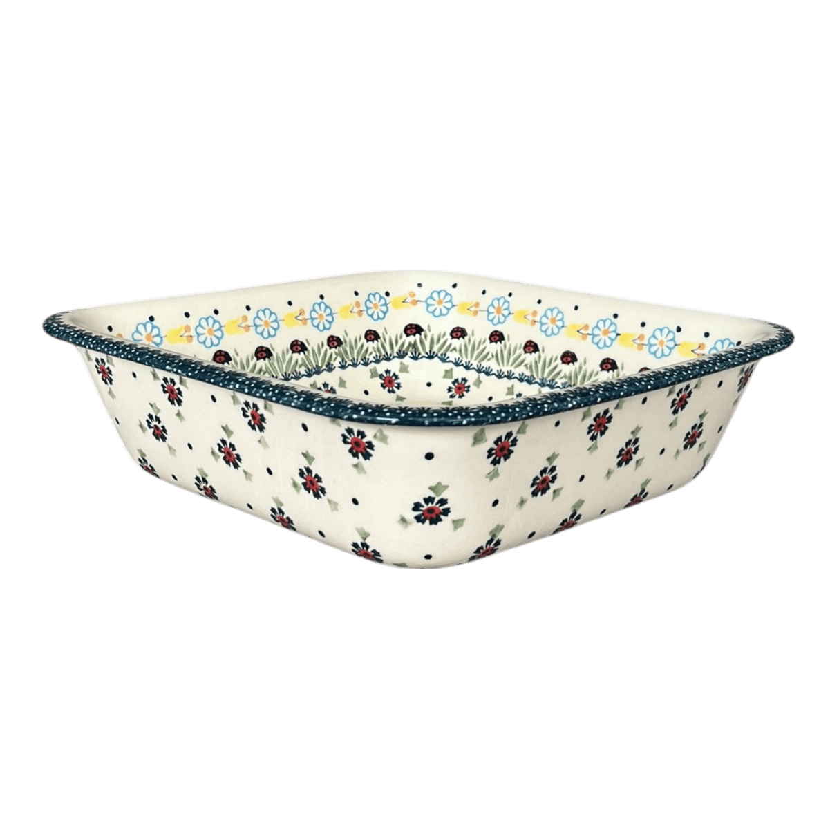 Baker, Square, 11.5" Deep in "Lady Bugs" by Manufaktura | Z149T-IF45