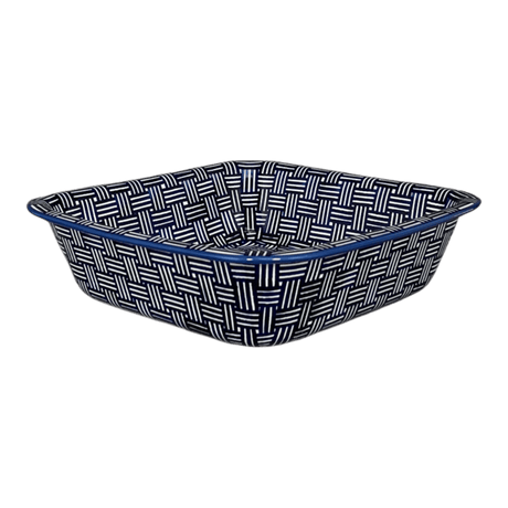 Baker, Square, 11.5" Deep in "Blue Basket Weave" by Manufaktura | Z149U-32