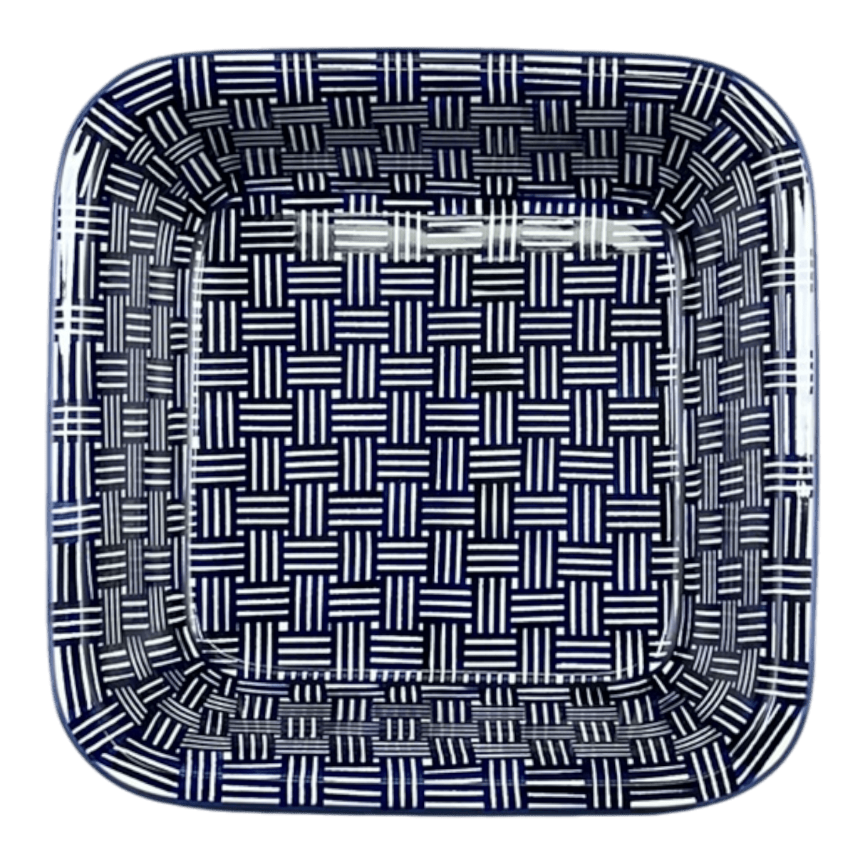 Baker, Square, 11.5" Deep in "Blue Basket Weave" by Manufaktura | Z149U-32