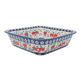 Baker, Square, 11.5" Deep in "Bold Red Blossoms" by Manufaktura | Z149U-P217