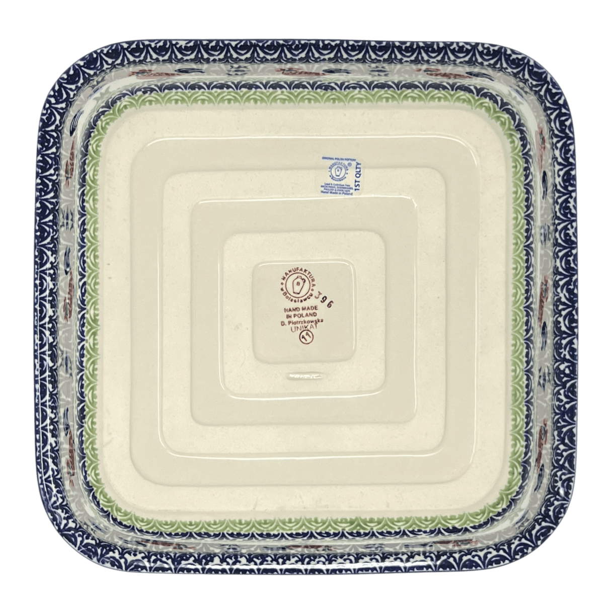 Baker, Square, 11.5" Deep in "Chicken Dance" by Manufaktura | Z149U-P320