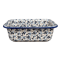 A picture of a Polish Pottery Bread Baker (Scattered Blues) | Z150S-AS45 as shown at PolishPotteryOutlet.com/products/9-5-x-6-bread-baker-scattered-blues-z150s-as45