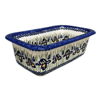 A picture of a Polish Pottery Bread Baker (Iris) | Z150S-BAM as shown at PolishPotteryOutlet.com/products/9-5-x-6-bread-baker-iris-z150s-bam