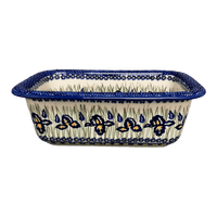 A picture of a Polish Pottery Bread Baker (Iris) | Z150S-BAM as shown at PolishPotteryOutlet.com/products/9-5-x-6-bread-baker-iris-z150s-bam