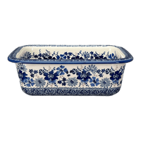 A picture of a Polish Pottery Bread Baker (Blue Life) | Z150S-EO39 as shown at PolishPotteryOutlet.com/products/bread-baker-blue-life-z150s-eo39