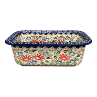 A picture of a Polish Pottery Bread Baker (Floral Fantasy) | Z150S-P260 as shown at PolishPotteryOutlet.com/products/bread-baker-floral-fantasy-z150s-p260
