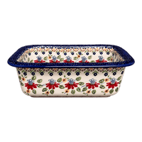 A picture of a Polish Pottery Bread Baker (Mediterranean Blossoms) | Z150S-P274 as shown at PolishPotteryOutlet.com/products/bread-baker-mediterranean-blossoms-z150s-p274