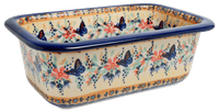 A picture of a Polish Pottery Bread Baker (Butterfly Bliss) | Z150S-WK73 as shown at PolishPotteryOutlet.com/products/bread-baker-butterfly-bliss-z150s-wk73