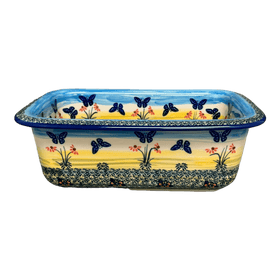 Polish Pottery Bread Baker (Butterflies in Flight) | Z150S-WKM Additional Image at PolishPotteryOutlet.com