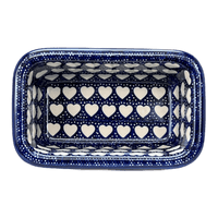 A picture of a Polish Pottery Bread Baker (Sea of Hearts) | Z150T-SEA as shown at PolishPotteryOutlet.com/products/bread-baker-sea-of-hearts-z150t-sea