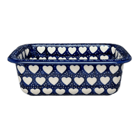 A picture of a Polish Pottery Bread Baker (Sea of Hearts) | Z150T-SEA as shown at PolishPotteryOutlet.com/products/bread-baker-sea-of-hearts-z150t-sea