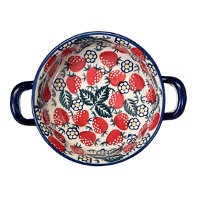 Polish Pottery Small Round Casserole (Strawberry Fields) | Z153U-AS59 Additional Image at PolishPotteryOutlet.com