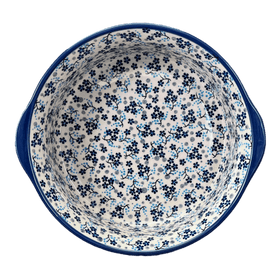Polish Pottery 10" Deep Round Baker (Scattered Blues) | Z155S-AS45 Additional Image at PolishPotteryOutlet.com