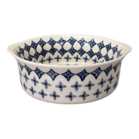 A picture of a Polish Pottery 10" Deep Round Baker (Field of Diamonds) | Z155T-ZP04 as shown at PolishPotteryOutlet.com/products/deep-round-baker-field-of-diamonds-z155t-zp04