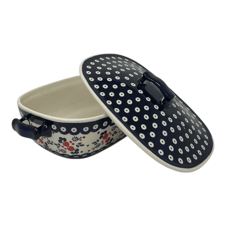 Baker, Oval, Covered, 12" x 7" in "Berry Dot" by Manufaktura | Z161T-BL04