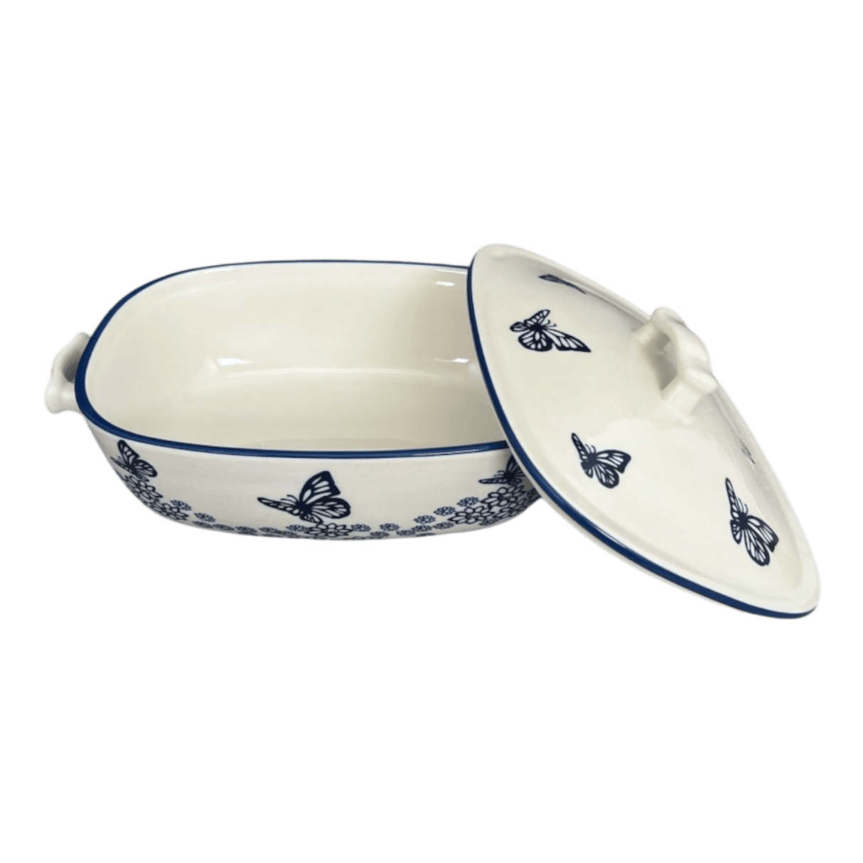 Baker, Oval, Covered, 12" x 7" in "Butterfly Garden" by Manufaktura | Z161T-MOT1