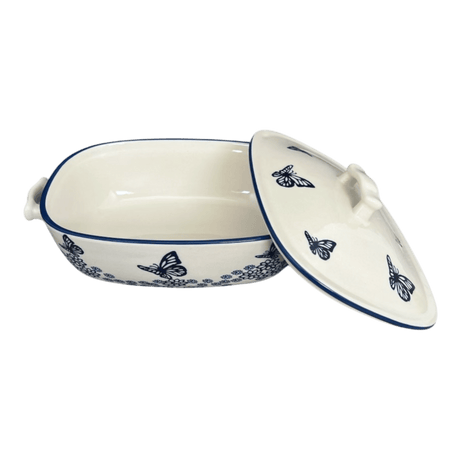 Baker, Oval, Covered, 12" x 7" in "Butterfly Garden" by Manufaktura | Z161T-MOT1