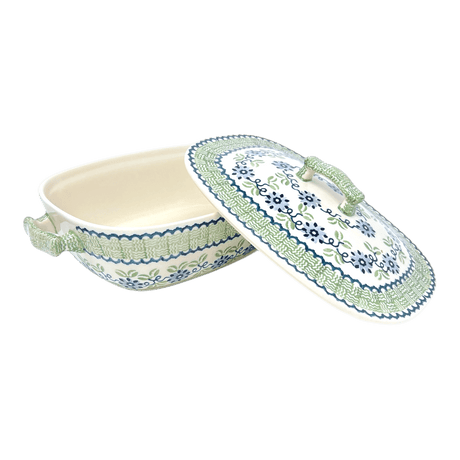 Baker, Oval, Covered, 12" x 7" in "Woven Blues" by Manufaktura | Z161T-P182