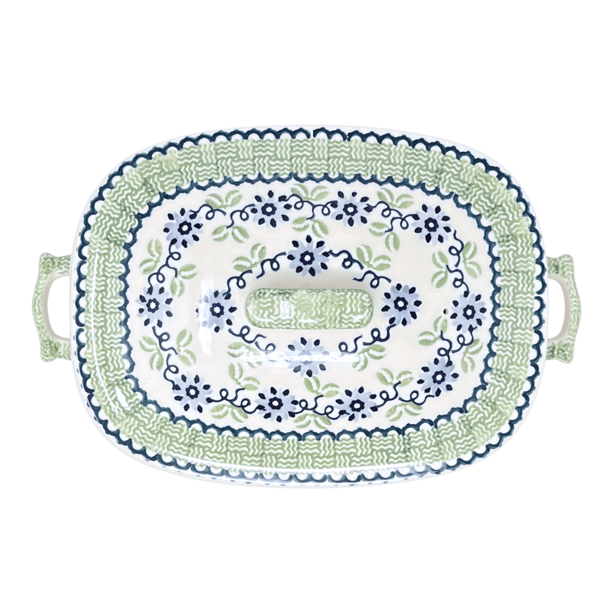 Baker, Oval, Covered, 12" x 7" in "Woven Blues" by Manufaktura | Z161T-P182