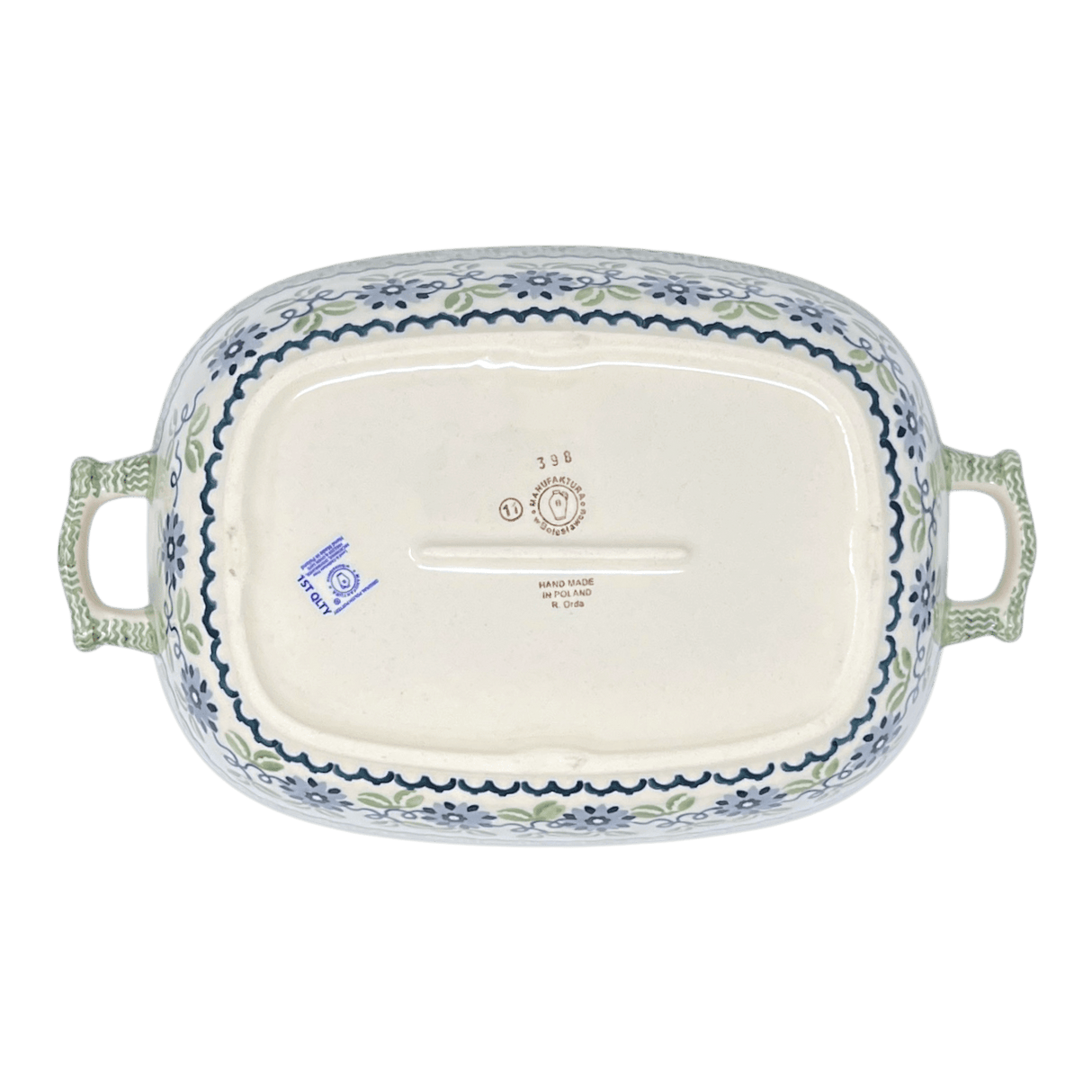 Baker, Oval, Covered, 12" x 7" in "Woven Blues" by Manufaktura | Z161T-P182