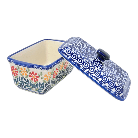 Box, Rectangular, Lid, Handles, Small 6.25" x 3.5" in "Flower Power" by Manufaktura | Z163T-JS14