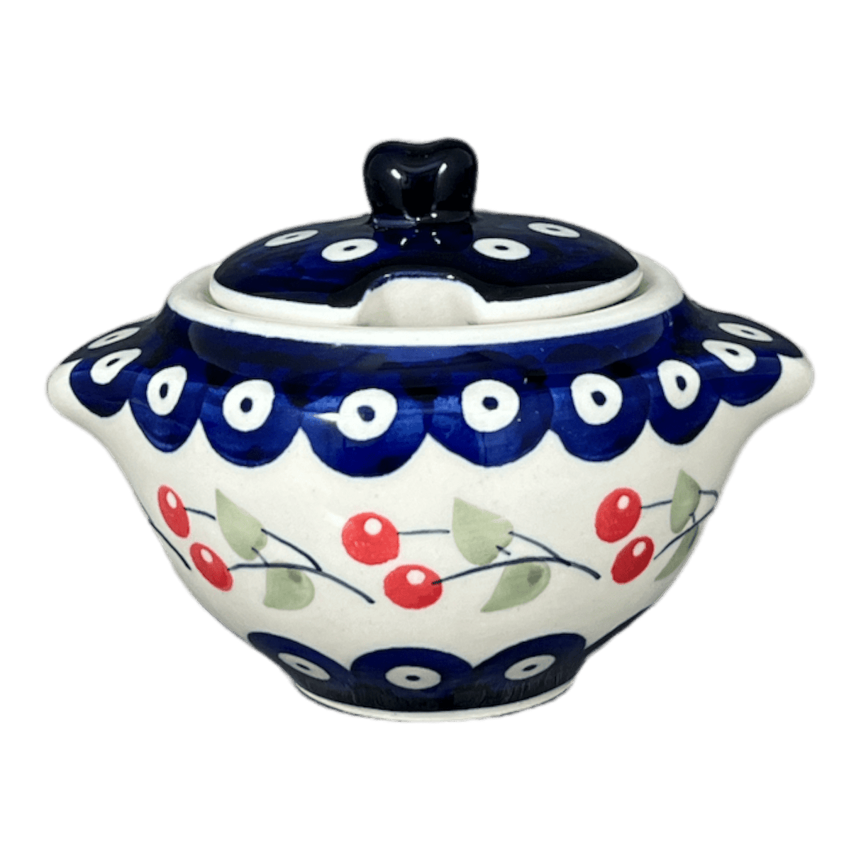 Bowl, Round, Sugar Bowl, 3" in "Cherry Dot" by Manufaktura | C003T-70WI