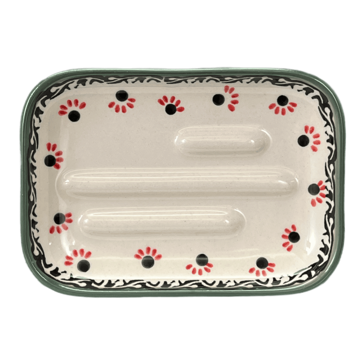 Soap Dish, 5" x 3.5" in "Cherry Blossoms - Solid Rim" by Manufaktura | M191S-DPGJA